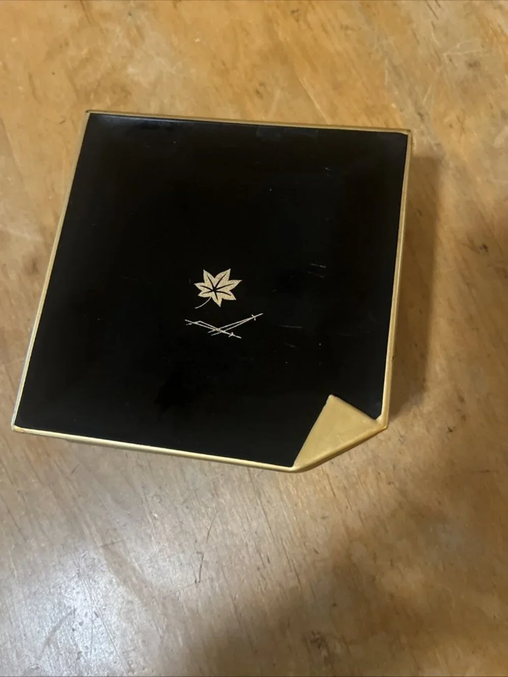 Vintage Japanese Black Lacquerware Small Tray set of 5 Artisan Handcraft